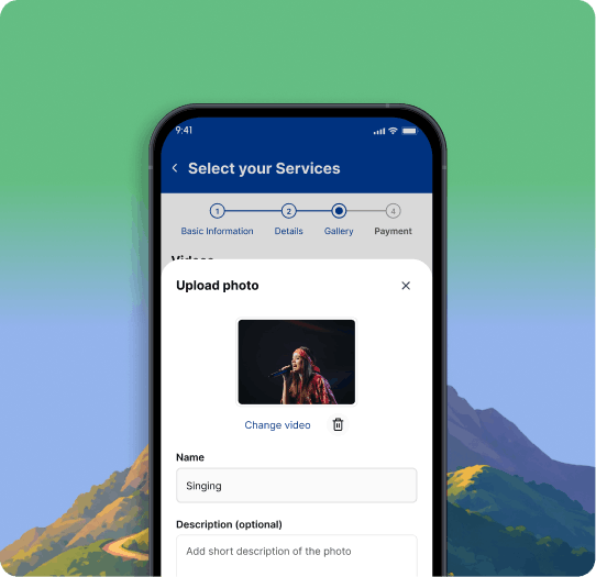 Create your service listing